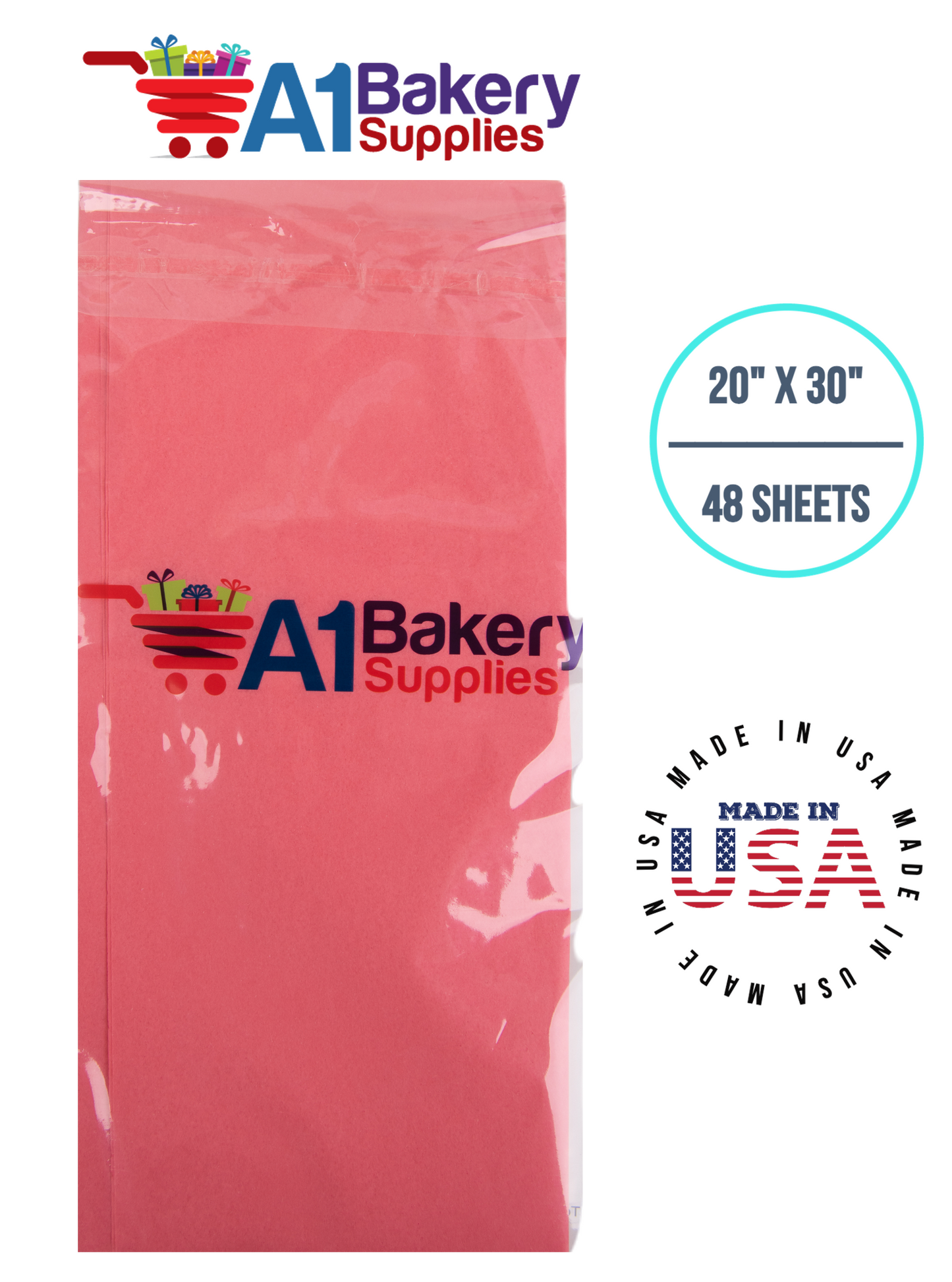 Coral Rose Color Gift Wrap Tissue Paper 20 Inch x 30 Inch  - 48 Sheets Pack