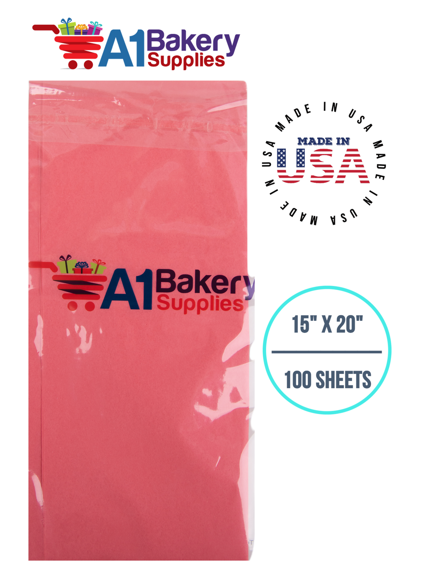 Coral Rose Color Gift Wrap Tissue Paper 15 Inch x 20 Inch - 100 Sheets Pack