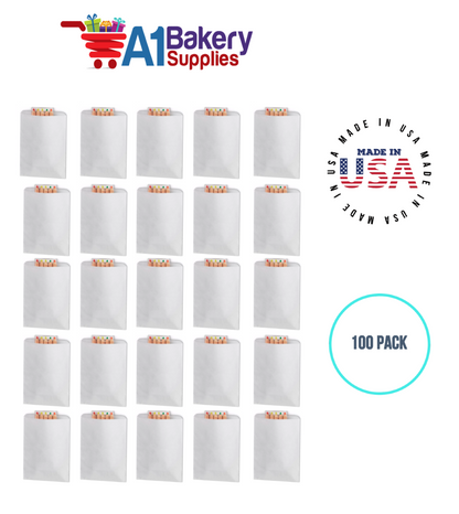 White Flat Merchandise Bags, Small, 100 Pack - 5"x7-1/2"