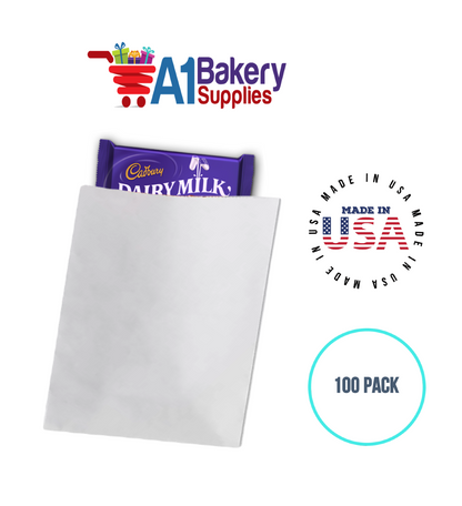 White Flat Merchandise Bags, Small, 100 Pack - 5"x7-1/2"