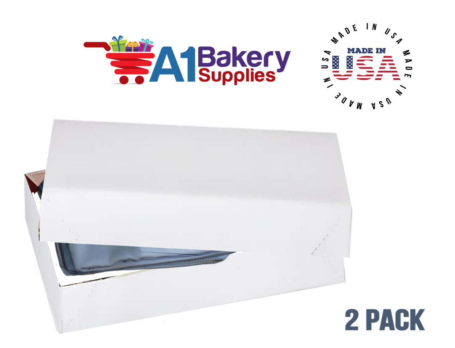 White Apparel Box for Men Shirts Gift Wrap Packaging Boxes, 15 x 9 1/2 x 2" - 2 Pack, Small