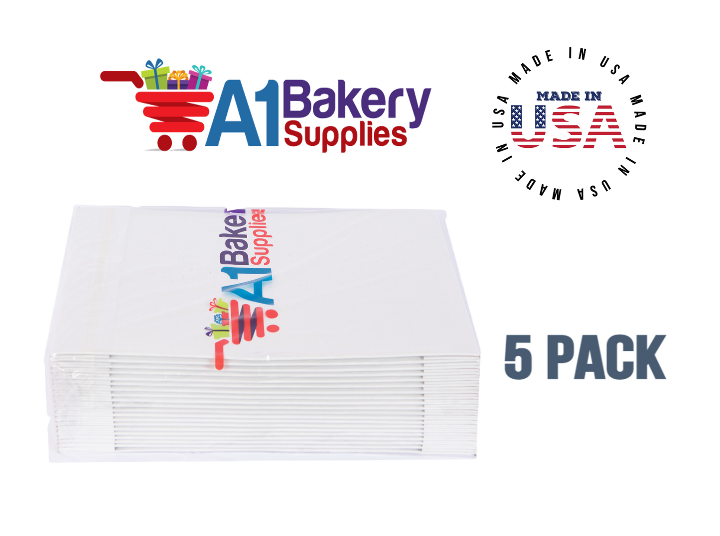 White Apparel Box for Men Shirts Gift Wrap Packaging Boxes, 15 x 9 1/2 x 2" - 5 Pack, Small